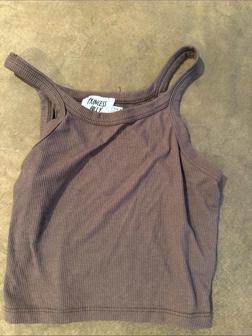 Princess Polly Mauve Ribbed Crop Tank